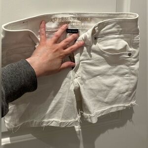 American eagle white jean shorts